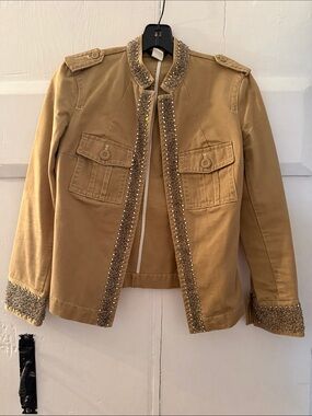 J. Crew Camel Embellished Utility Jacket